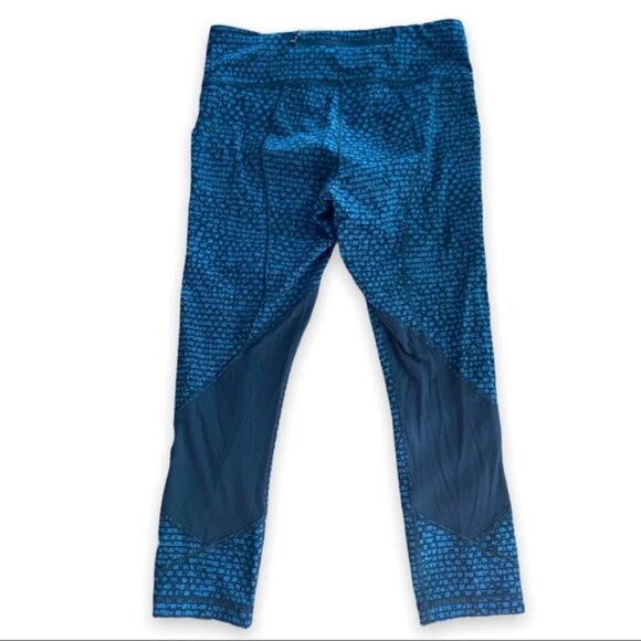Lululemon Pace Rival Crop (19") Shatter Weave Desert Teal Alberta Lake / Black 6 - Picture 13 of 16